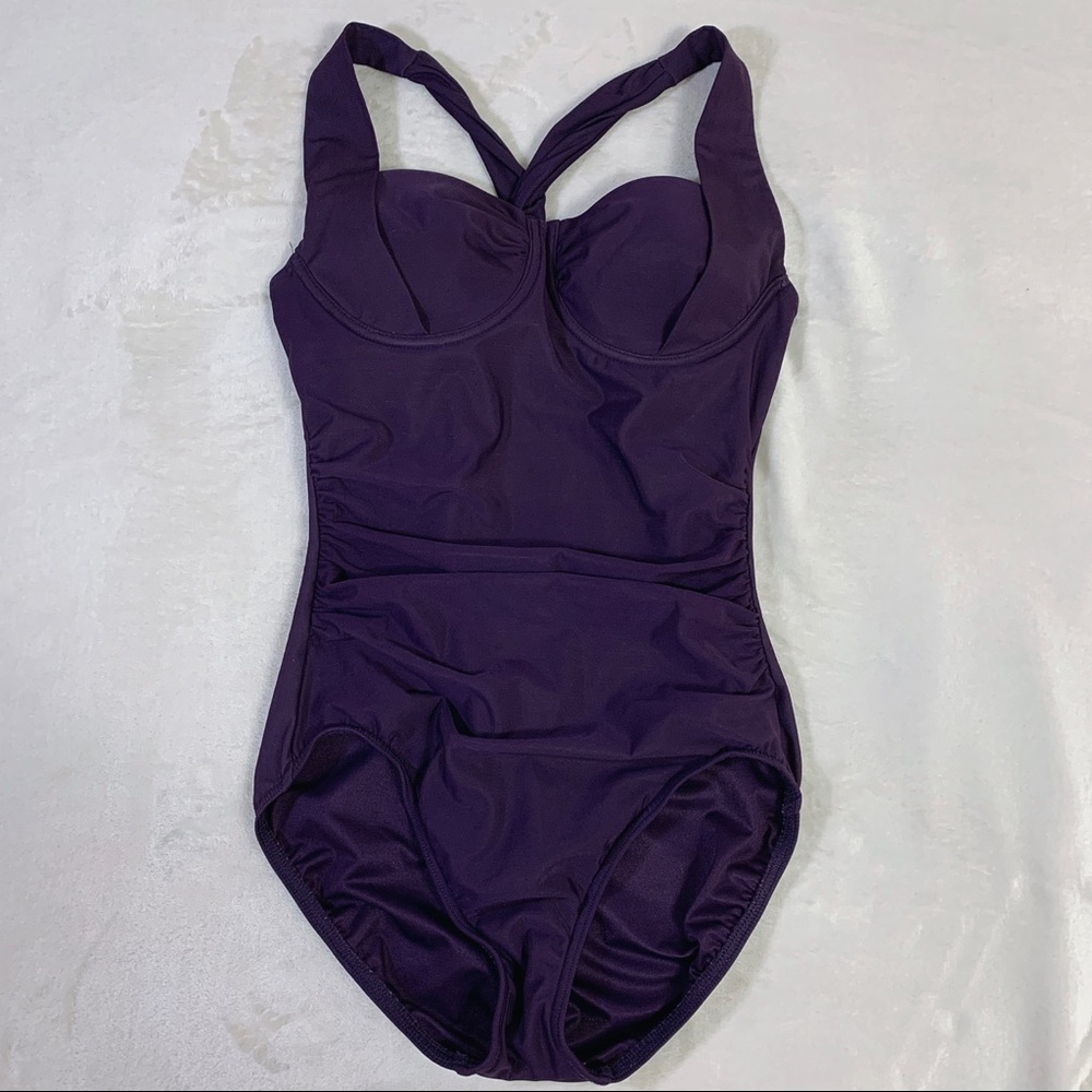 Vintage purple one piece bathing suit